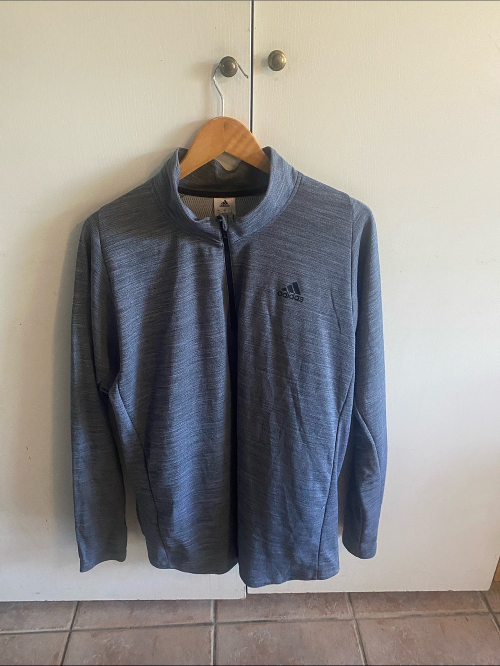 adidas Men's Heather Slate Full-Zip Sweater Jacket